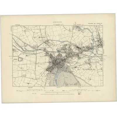 1886 Map of Warwickshire XXXIII.SW, 1887 Print
