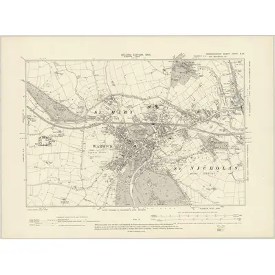 1903 Map of Warwickshire XXXIII.SW, 1905 Print