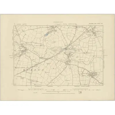 1885 Map of Warwickshire XXXIV.NE, 1886 Print