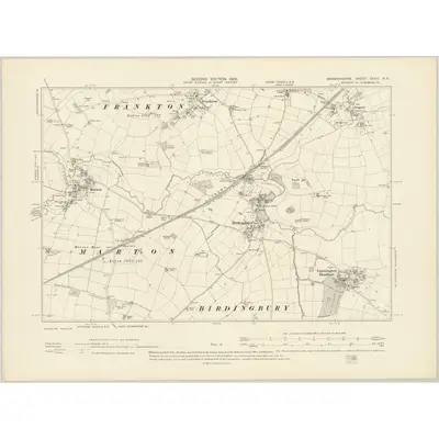 1904 Map of Warwickshire XXXIV.NE, 1905 Print