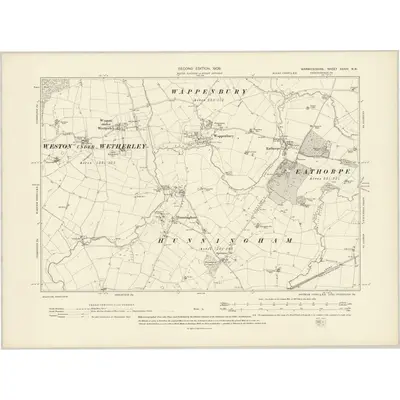 1903 Map of Warwickshire XXXIV.NW, 1906 Print