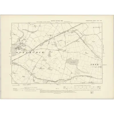 1904 Map of Warwickshire XXXIV.SW, 1906 Print