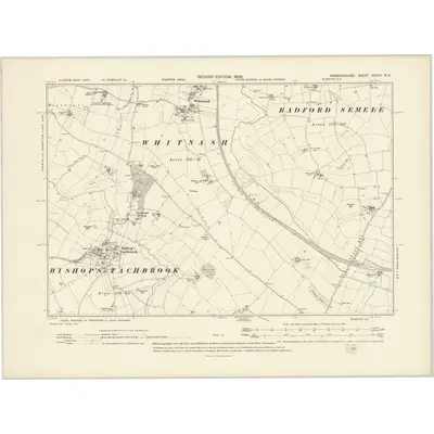 1904 Map of Warwickshire XXXIX.NE, 1906 Print