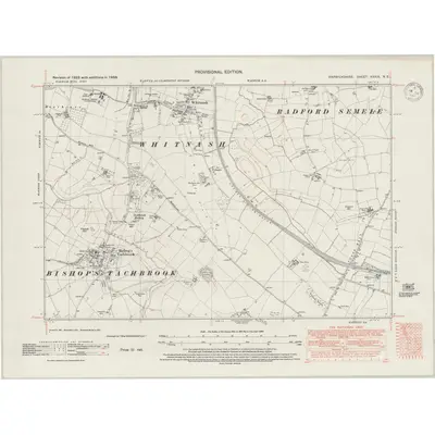 1938 Map of Warwickshire XXXIX.NE, 1947 Print