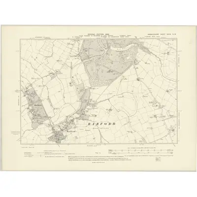 1904 Map of Warwickshire XXXIX.NW, 1906 Print