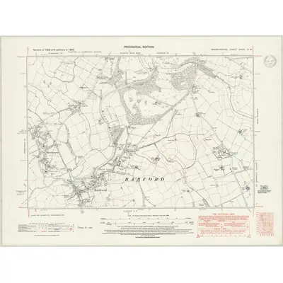 1938 Map of Warwickshire XXXIX.NW, 1947 Print