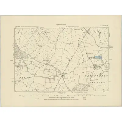 1885 Map of Warwickshire XXXIX.SE, 1886 Print