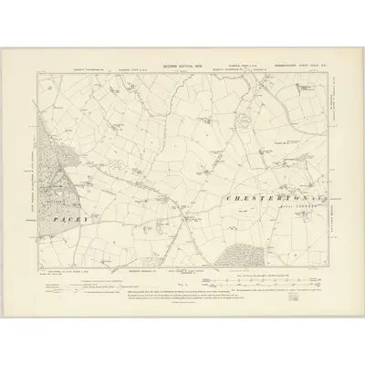 1904 Map of Warwickshire XXXIX.SE, 1906 Print