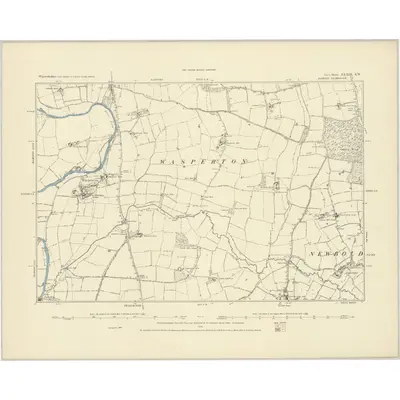 1885 Map of Warwickshire XXXIX.SW, 1886 Print