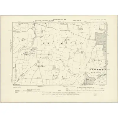 1904 Map of Warwickshire XXXIX.SW, 1906 Print