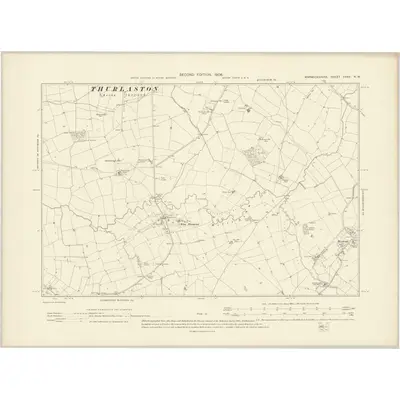 1904 Map of Warwickshire XXXV.NW, 1906 Print