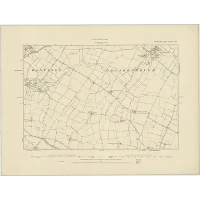1885 Map of Warwickshire XXXV.SW, 1886 Print