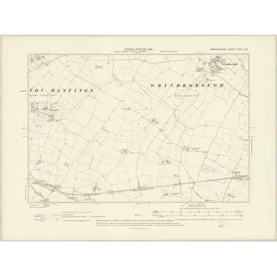 1904 Map of Warwickshire XXXV.SW, 1906 Print