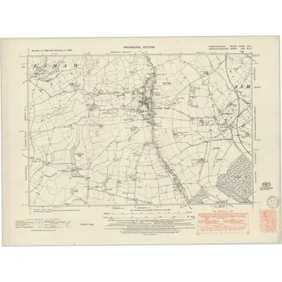1938 Map of Warwickshire XXXVI.NE, 1950 Print