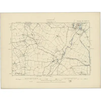 1885 Map of Warwickshire XXXVII.NE, 1886 Print