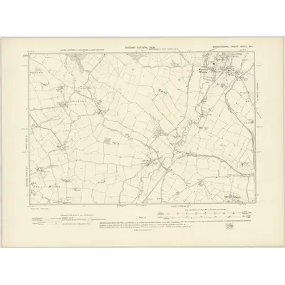 1904 Map of Warwickshire XXXVII.NE, 1906 Print