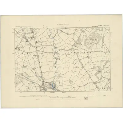 1885 Map of Warwickshire XXXVII.NW, 1886 Print