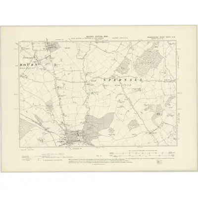 1903 Map of Warwickshire XXXVII.NW, 1906 Print