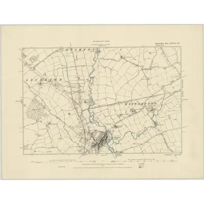 1885 Map of Warwickshire XXXVII.SW, 1886 Print