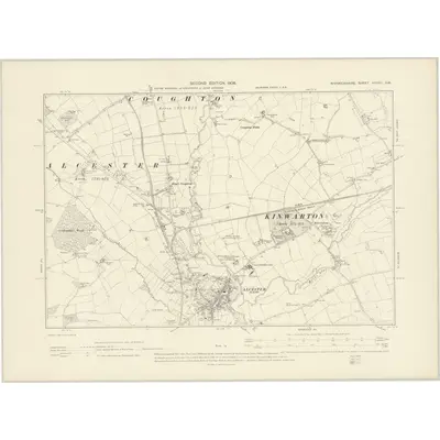 1903 Map of Warwickshire XXXVII.SW, 1906 Print