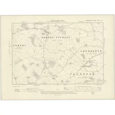 1904 Map of Warwickshire XXXVIII.NE, 1906 Print