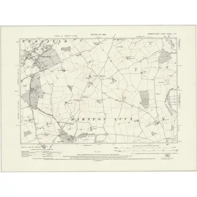 1923 Map of Warwickshire XXXVIII.SE, 1926 Print
