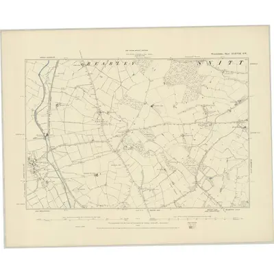 1885 Map of Warwickshire XXXVIII.SW, 1886 Print