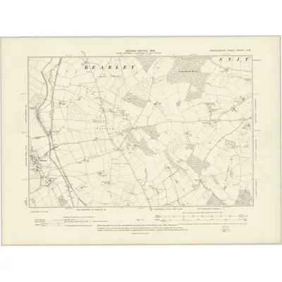 1904 Map of Warwickshire XXXVIII.SW, 1906 Print