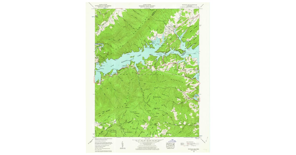 1960 Map of Watauga Dam, Carter County, TN — High-Res | Pastmaps