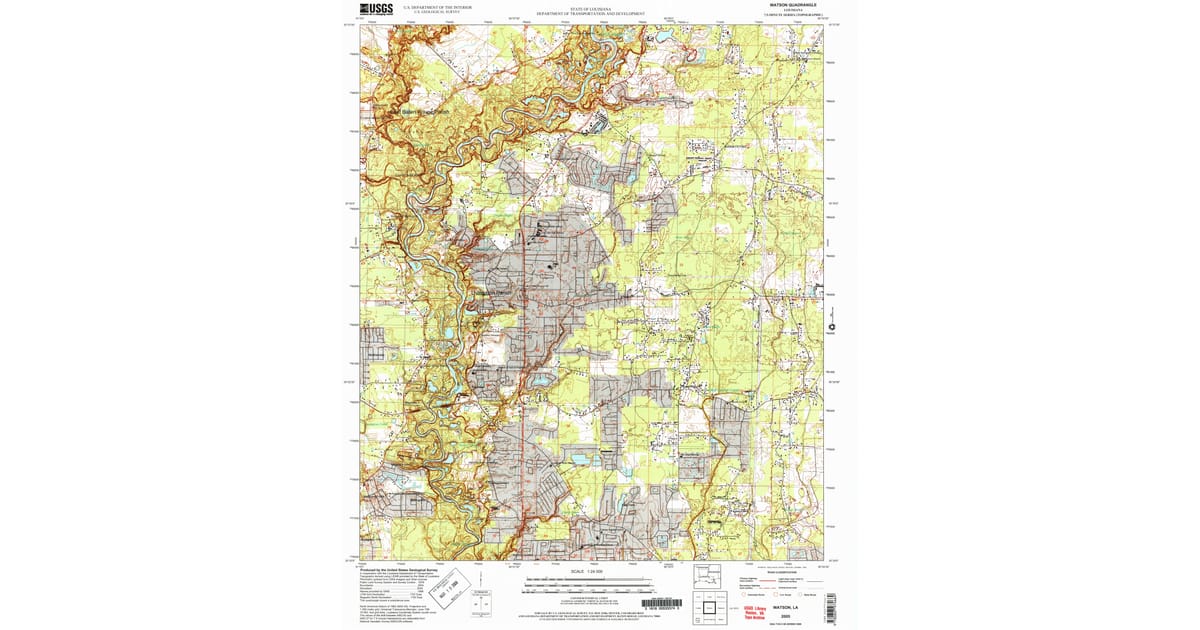 2000s 21st Century Maps of Summerfield - Watson Livingston County La Usgs Topo 2005 P2006 Og 1200x630