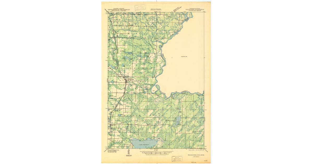 1947 Map of Wausaukee, WI — High-Res | Pastmaps