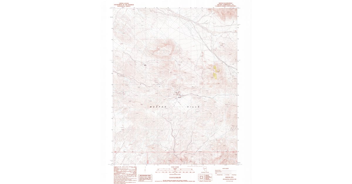 1987 Map of Weepah, Esmeralda County, NV — High-Res | Pastmaps