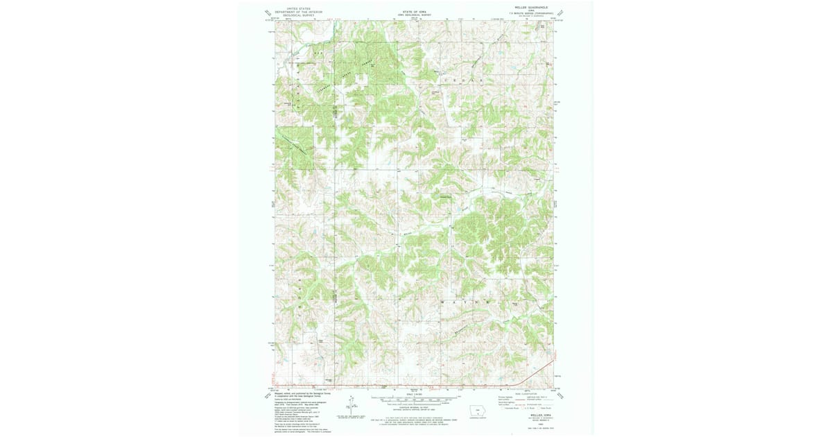 1982 Map of Weller, Monroe County, IA — High-Res | Pastmaps