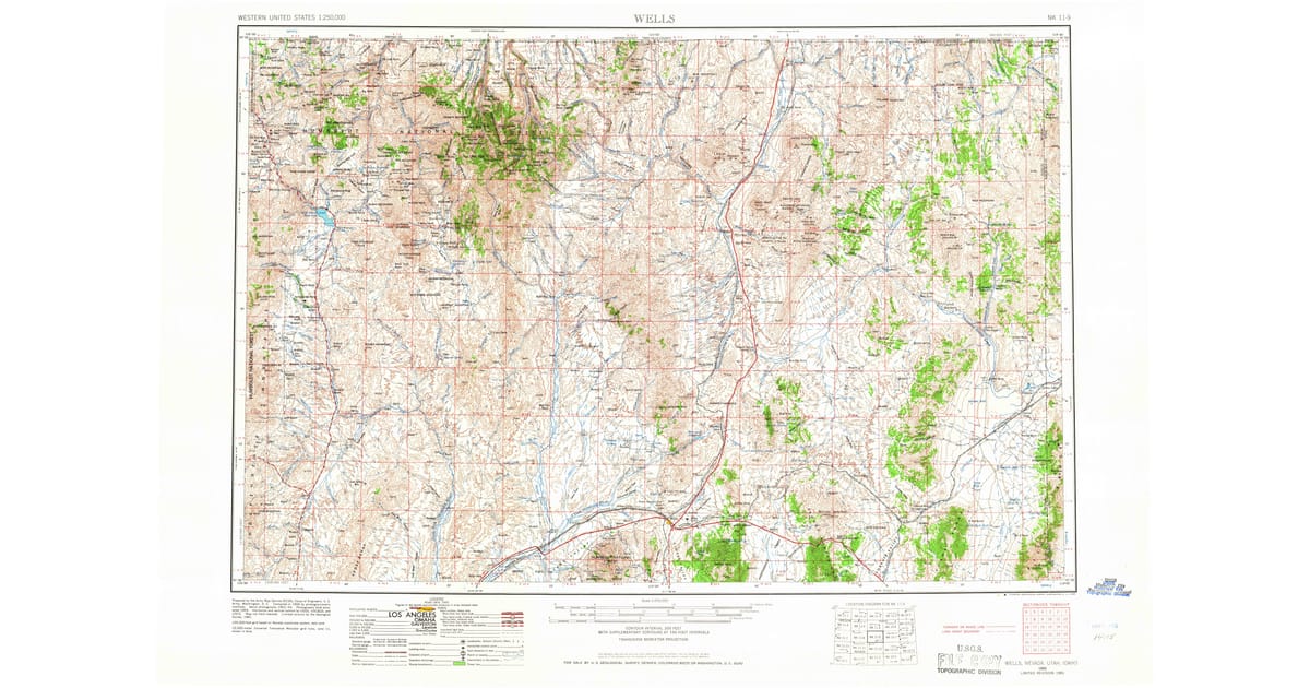1900s 20th Century Maps of Wells - Wells Elko County Nv Usgs Topo 1955 P1966 Og 1200x630 