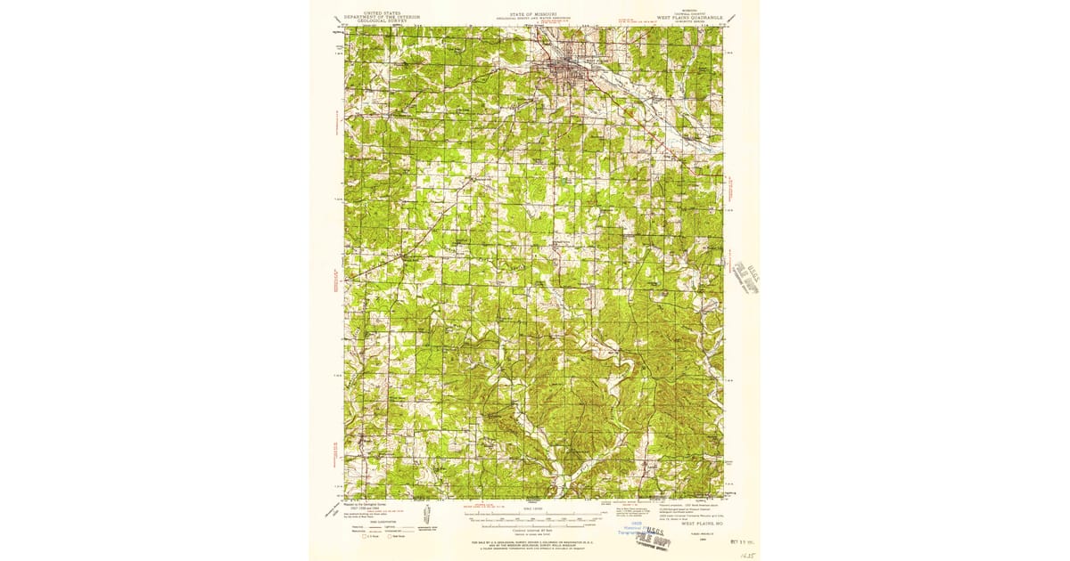 Old Maps of Globe MO for Genealogy - West Plains Howell County Mo Usgs Topo 1944 P1957 Og 1200x630  ancestry map of usa