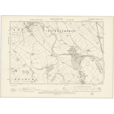 1897 Map of Westmorland IX.SW, 1899 Print