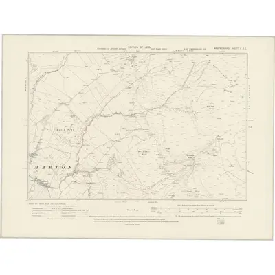 1911 Map of Westmorland V.SE, 1920 Print