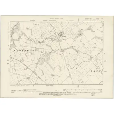 1897 Map of Westmorland V.SW, 1900 Print