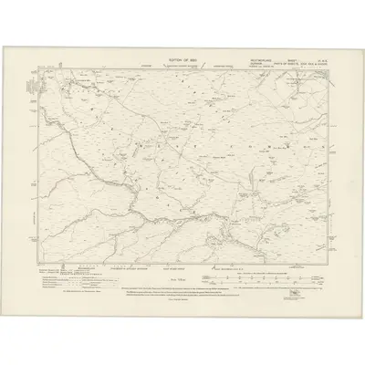 1911 Map of Westmorland VI.NE, 1920 Print