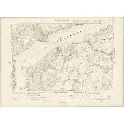 1897 Map of Westmorland VIIa.SE &  XII.NE, 1900 Print