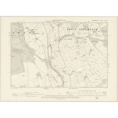 1897 Map of Westmorland VIII.SW, 1899 Print
