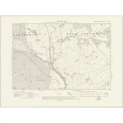 1913 Map of Westmorland VIII.SW, 1920 Print