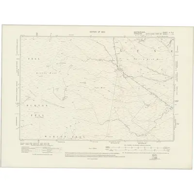 1911 Map of Westmorland X.SE, 1920 Print