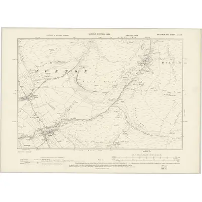 1897 Map of Westmorland X.SW, 1899 Print