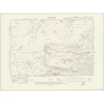 1913 Map of Westmorland XII.NW, 1920 Print