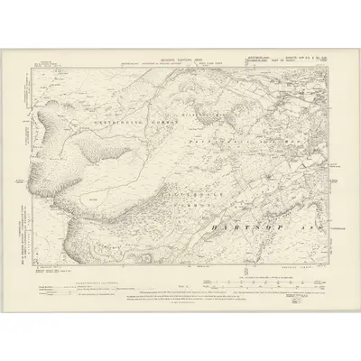 1897 Map of Westmorland XIIa.SE & XII.SW, 1900 Print