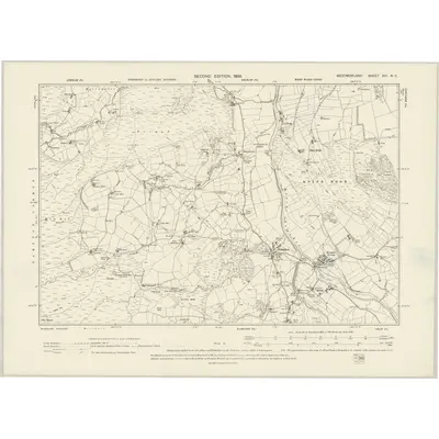 1897 Map of Westmorland XIII.NE, 1899 Print