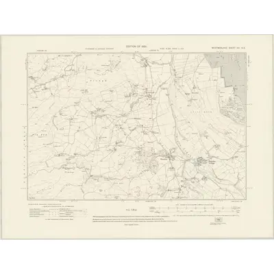 1913 Map of Westmorland XIII.NE, 1920 Print