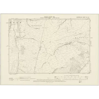 1897 Map of Westmorland XIII.SW, 1899 Print