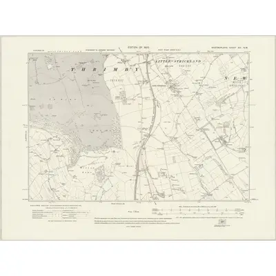 1913 Map of Westmorland XIV.NW, 1920 Print